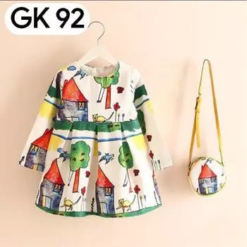 Детские платья принцессы с принтом для маленьких девочек 1-2 YEARS белый