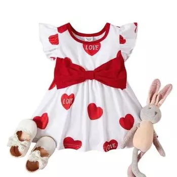 Детские платья принцессы с принтом для маленьких девочек 1-2 YEARS