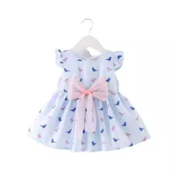 Детские платья принцессы с принтом для маленьких девочек 1-2 YEARS