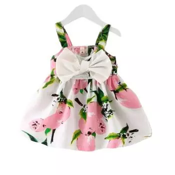 Детские платья принцессы с принтом для маленьких девочек 1-2 YEARS