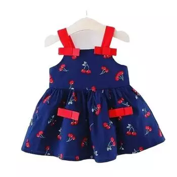 Детские платья принцессы с принтом для маленьких девочек 1-2 YEARS
