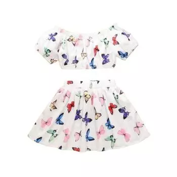 Детские платья принцессы с принтом для маленьких девочек 1-2 YEARS белый