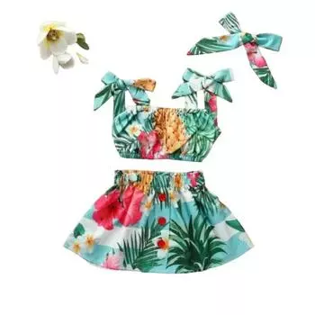 Детские платья принцессы с принтом для маленьких девочек 1-2 YEARS