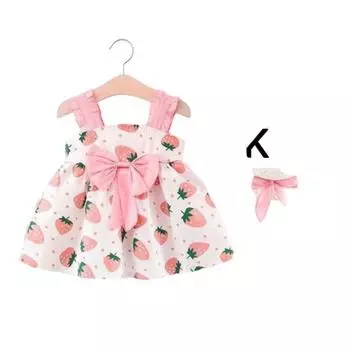 Детские платья принцессы с принтом для маленьких девочек 1-2 YEARS розовый