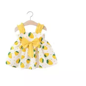 Детские платья принцессы с принтом для маленьких девочек 1-2 YEARS