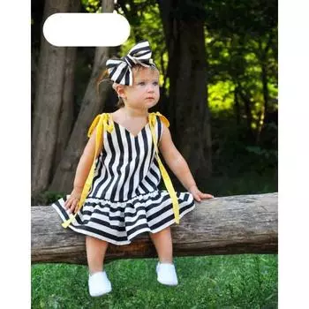 Детские платья принцессы с принтом для маленьких девочек 1-2 YEARS