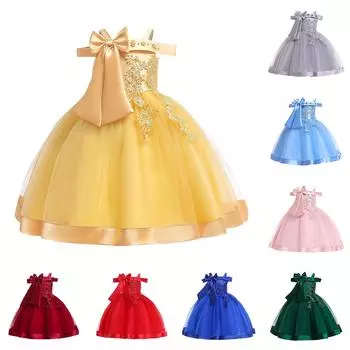 Детские платья, стильные платья принцесс, юбки с пайетками, костюмы для выступлений для детей среднего и старшего возрастаЮбки для девочек 110 темно-зеленого