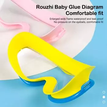 Детские плавательные очки с большой оправой, детские противотуманные плавательные очки для мальчиков и девочек, прозрачные плавательные очки