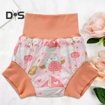 Детские плавки для плавания с 3-слойной защитой, полотенцем от мочи, многоразовые, стирающиеся, с эластичной резинкой на талии, детские шорты для плавания 90 оранжевый/розовый