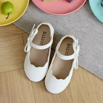 Детские плоские туфли с двойной волной для девочек Baby Jam, белые-Y875 140