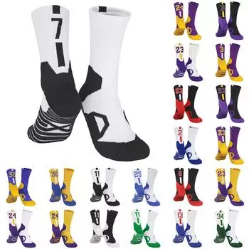 Детские плотные носки, компрессионные тренировочные, впитывающие пот полотенца, носки средней длины One Size