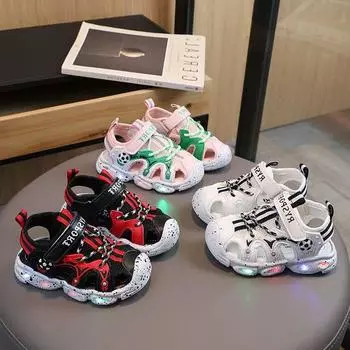 Детские пляжные сандалии, легкая обувь, новые летние легкие спортивные сандалии на мягкой подошве для детей 21 чёрный