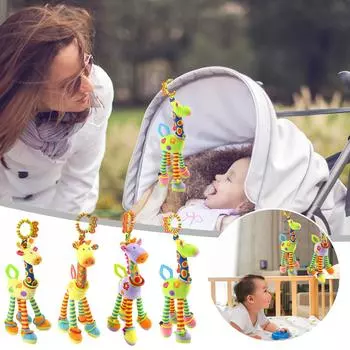 Детские плюшевые мультяшные животные игрушки для кроватки, подвесные детские коляски, висящие мягкие One Size красный