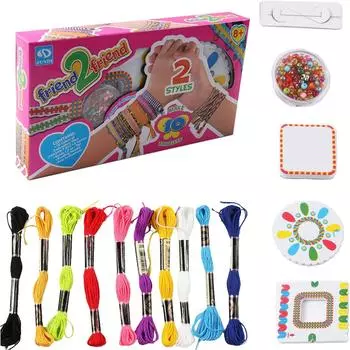 Детские подарки DIY бусины плетеный браслет бусины Изготовление ювелирных изделий Дружба 6-10 лет ребенок подарок на день рождения девочка игрушечный комплект Детское ремесло Package size:12*3*22.5cm розовый