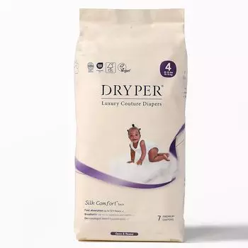 Детские подгузники DRYPER размер 4 7 штук - (10-15 кг), белый