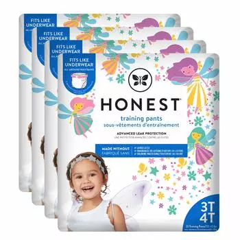 Детские подгузники Honest Company 3T4T 92 шт. с рисунком «Единорог» Без добавок (тип брюк) (14-18 кг) фиолетовый