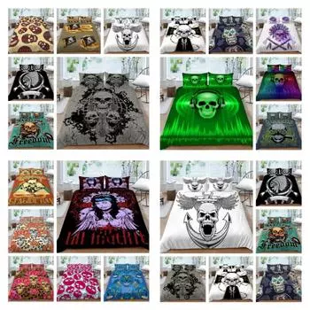 Детские пододеяльники с черепом, домашние комплекты кроватей с наволочкой, постельное белье с принтом крыльев, костюм с наволочкой, классический пододеяльник UK Single 135x200cm
