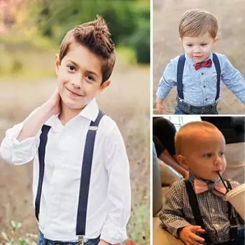 Детские подтяжки с бабочкой, модные детские галстуки-бабочки, набор для мальчиков, подтяжки для девочек, регулируемые подтяжки, детские свадебные галстуки, аксессуары розовый