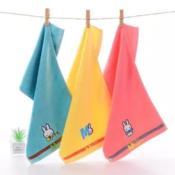 Детские полотенца, чистый хлопок, детские бытовые полотенца для мытья лица, детские полотенца из утолщенного хлопка для детского сада оптом. 25*50cm жёлтый