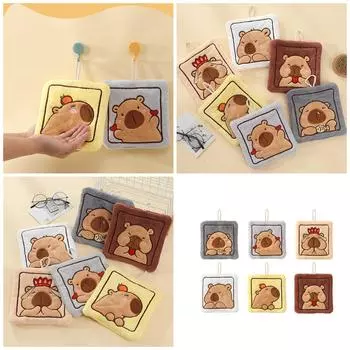 Детские полотенца для рук Capybara, мягкие, быстросохнущие, впитывающие мочалки из микрофибры для кухни и ванной комнаты кофейный