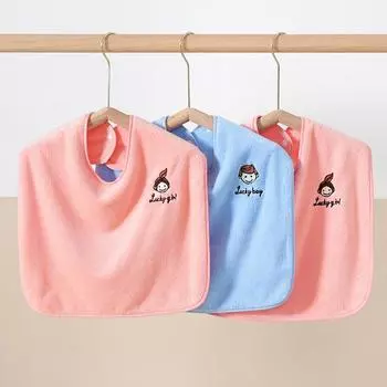 Детские полотенца для слюны, многофункциональные нагрудники для слюны для новорожденных, коралловый флис, салфетки для еды отрыжки, нагрудник для мытья лица на 360 градусов синий