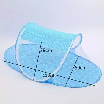 Детские постельные принадлежности, сетка для кроватки, складные детские москитные сетки для детей 0-2 лет Dot blue