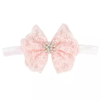 Детские повязки-банты для девочки, милая кружевная повязка для волос со стразами, эластичный детский тюрбан, головной убор для новорожденных, детские аксессуары для волос