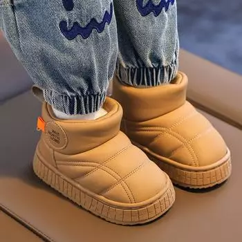 Детские повседневные ботинки, новинка 2025 года, модные детские зимние ботинки, детские кроссовки, короткие ботинки, спортивная обувь для мальчиков и девочек, нескользящие ботильоны 24-25 хаки