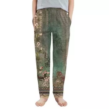 Детские повседневные брюки - Однотонные спортивные брюки с карманами 100 армия зеленый