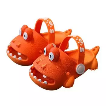 Детские повседневные дышащие нескользящие сандалии из ПВХ с мягкой подошвой из ПВХ для маленьких мальчиков и девочек, дети, милый мультяшный дизайн динозавра 28