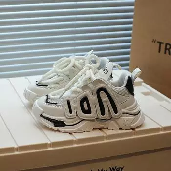 Детские повседневные кроссовки для девочек 2024 года, осенняя новая мода и удобная корейская обувь с мягкой подошвой, нескользящая внешняя обувь 26 бежевый