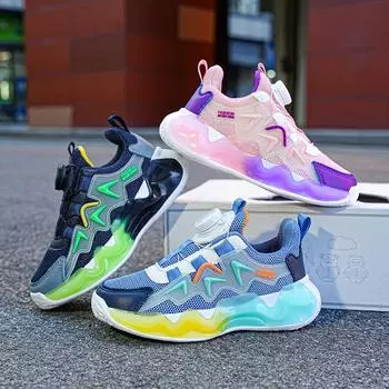 Детские повседневные кроссовки для мальчиков и девочек, летние и осенние легкие спортивные кроссовки для бега, дышащие детские студенческие прогулочные кроссовки для тенниса 27 синий