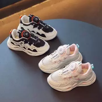 Детские повседневные кроссовки для походов и альпинизма Новые кроссовки для бега для мальчиков и девочек с поворотными кнопками и противоскользящей подошвой Спортивная обувь 27 insole16.8cm