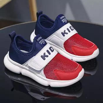 Детские повседневные кроссовки, новые кроссовки для мальчиков и девочек, легкие летние сетчатые туфли розового цвета, дышащие повседневные кроссовки 30 красный