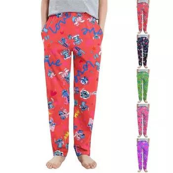 Детские повседневные спортивные штаны с принтом и карманами 90 фиолетовый