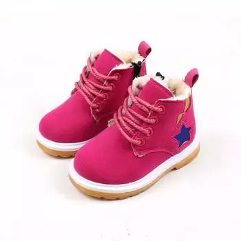 Детские повседневные теплые кроссовки Martin для маленьких мальчиков и девочек, зимняя обувь 24 персиковый