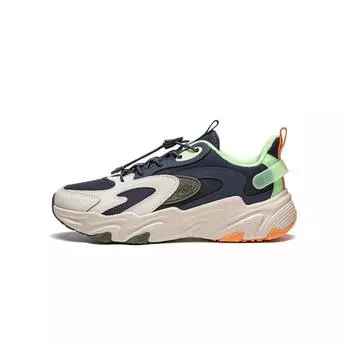 Детские повседневные туфли Li Ning из искусственной кожи с амортизацией и отскоком, мягкие и легкие, с низким верхом, детские повседневные туфли синего и серого цвета YKCU112-5 32