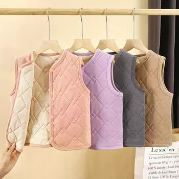 Детские повседневные жилеты Зимние утепленные жилеты для мальчиков и девочек 110cm