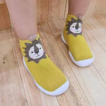 Детские противоскользящие напольные туфли DYS с изображением животных из мультфильмов, высокие туфли на мягкой толстой подошве 25