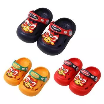 Детские противоскользящие туфли Dongdong с милым рисунком, домашние сандалии Baotou 160