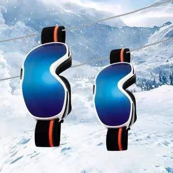 Детские противотуманные очки для альпинизма с разноцветным покрытием, лыжные очки, коробка для очков, уличные противоветерные и снежные очки для песка