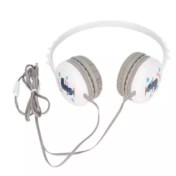 Детские проводные наушники с разъемом 3,5 мм, стерео, регулируемое оголовье, милая детская гарнитура с динозавром для ПК белый