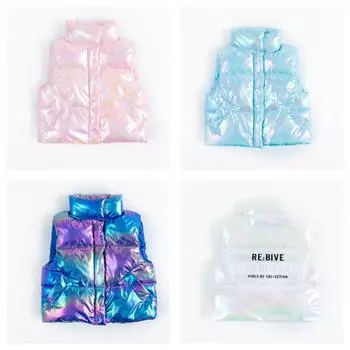 Детские пуховые хлопковые жилеты. Осенние и зимние жилеты для мальчиков и девочек. 110cm