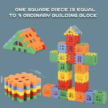 Детские разноцветные пластиковые блочные домики и игрушки своими руками