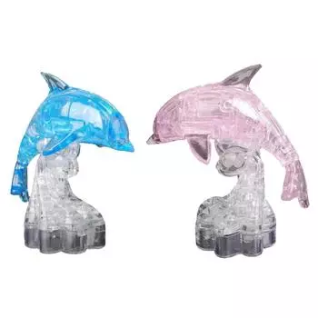 Детские развивающие игрушки Diy 3d Crystal Dolphin Building Block Puzzle Puzzle синий