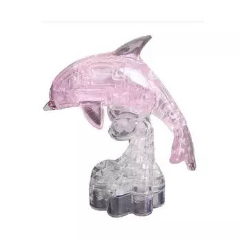 Детские развивающие игрушки Diy 3d Crystal Dolphin Building Block Puzzle Puzzle розовый