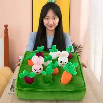 Детские развивающие игрушки для раннего образования, кукольные тянуть морковь, плюшевые игрушки, интерактивная игрушка, кукла 28*28CM