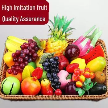 Детские развивающие игрушки: Имитация фруктов — виноград, хурма, яблоки, бананы — для игры, декора и реквизита