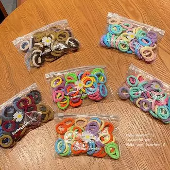 Детские резинки для волос : Бесшовные резинки для волос с кольцами для полотенец для девочек и малышей F1123 чёрный