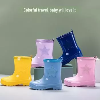 Детские резиновые сапоги средней высоты: Размеры 27-40, легкие, нескользящие, для мальчиков и девочек. Size 37/38